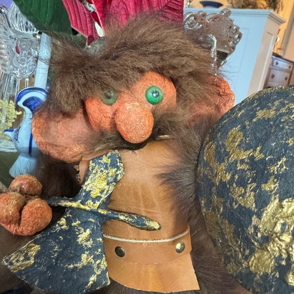 Handcrafted Troll Figurine with Shield and Axe - Picture 3 of 9